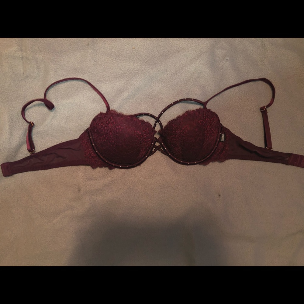 Maroon Lace Bra